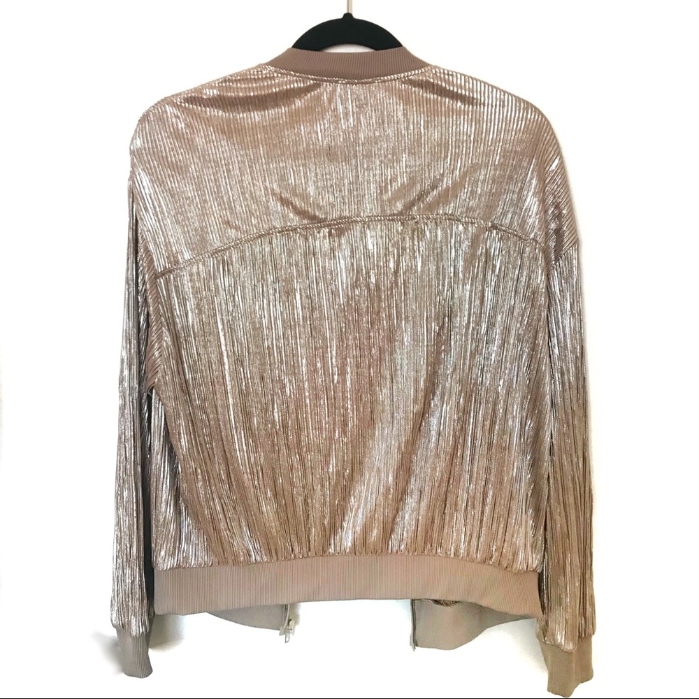 Zara Gold Metallic Bomber Jacket